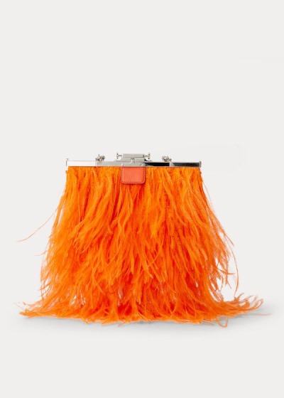 Women's Ralph Lauren Ostrich Feather Evening Pouch | 086743ICP